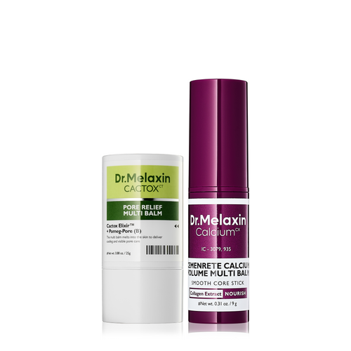 Dr.Melaxin Cactox & Calcium Multi Balm Pore Firming Duo with Cactus Cooling & Eye Care Stick for Visible Pore Refining and Skin Repair